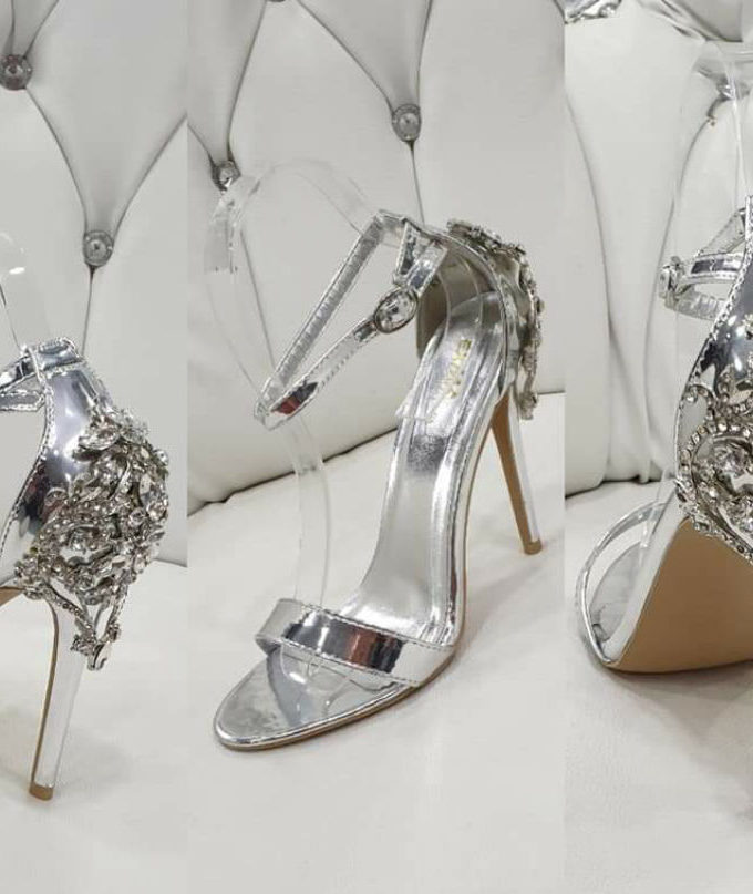 SANDALO ARGENTO TACCO GIOIELLO