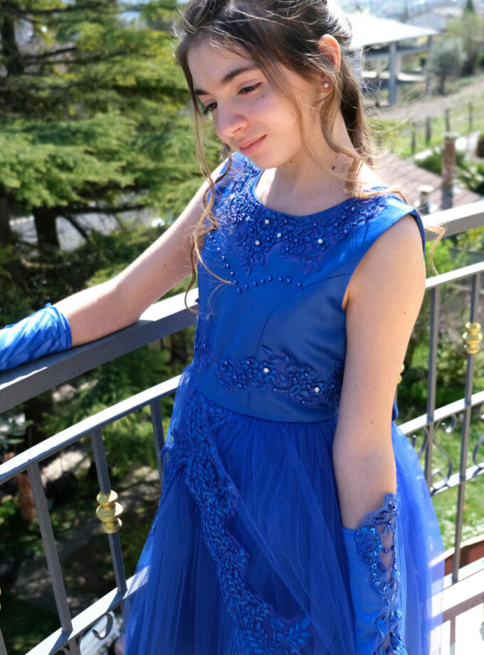 abito bambina kate azzurro