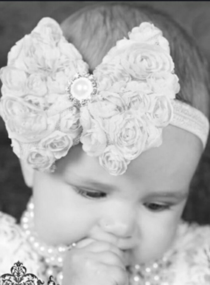 Fascia battesimo Rose BIANCO