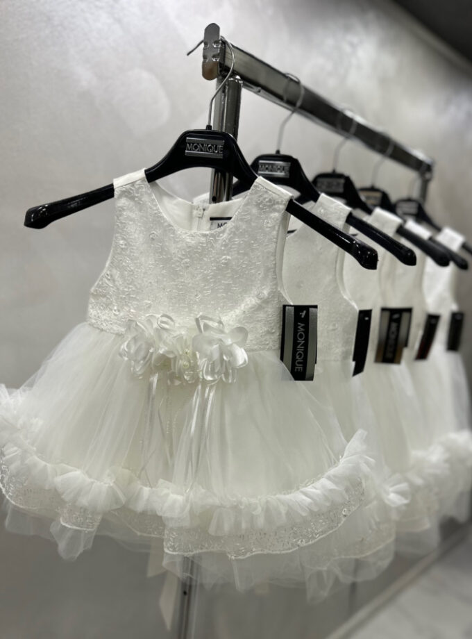 abito battesimo perla