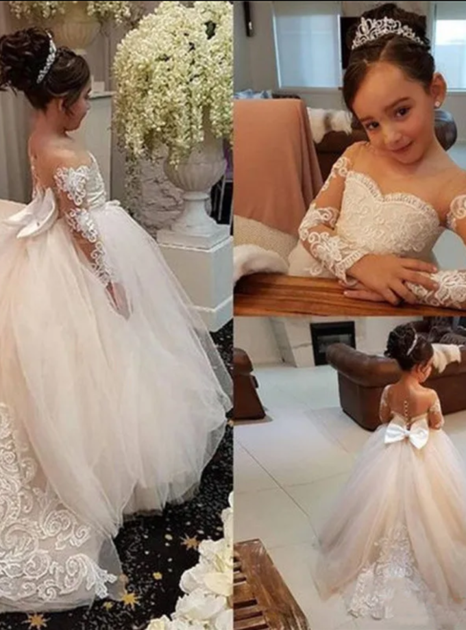 Abito rossella avorio con maniche