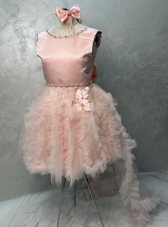 abito bambina primavera rosa antico