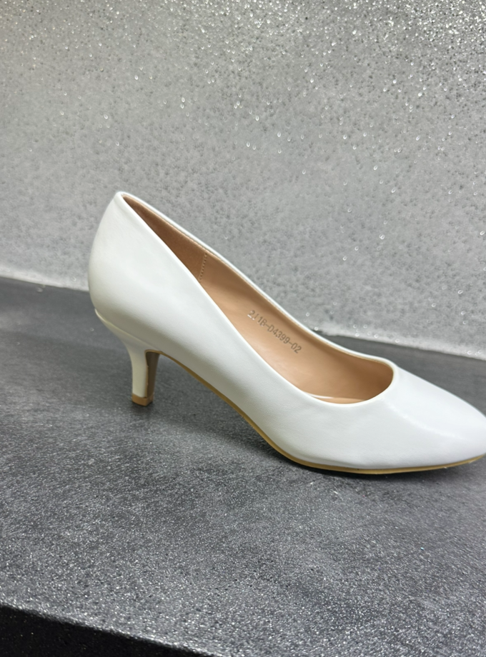 ballerine bianche tacchetto basso