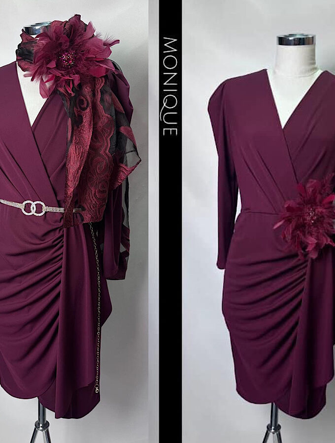 abito tubino linea comoda bordeaux