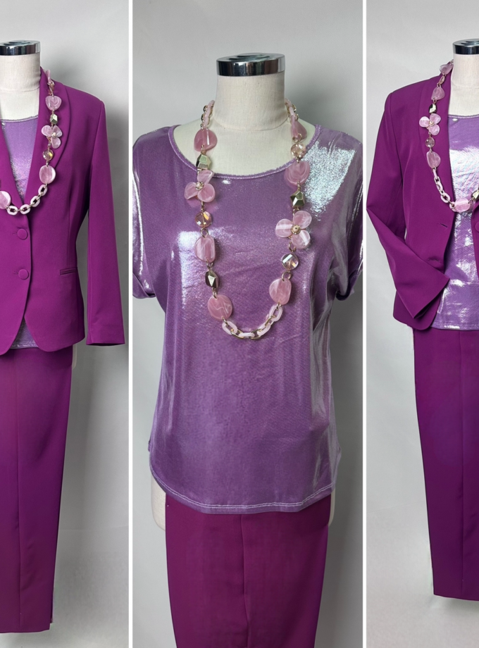 tailleur pantaloni magenta