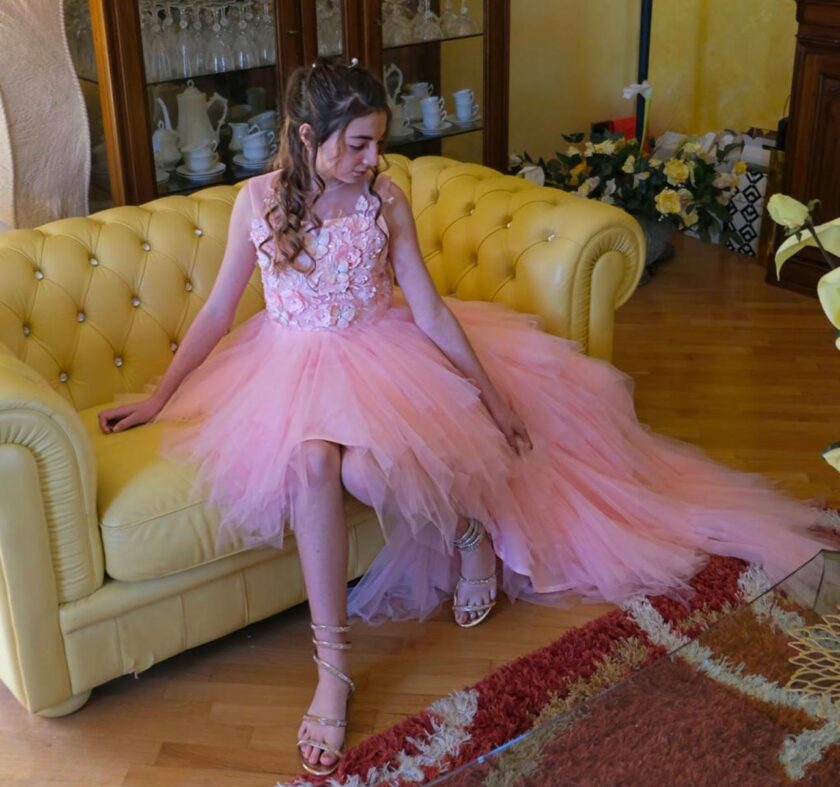 abito bambina diva color rosa pesco - immagine 2