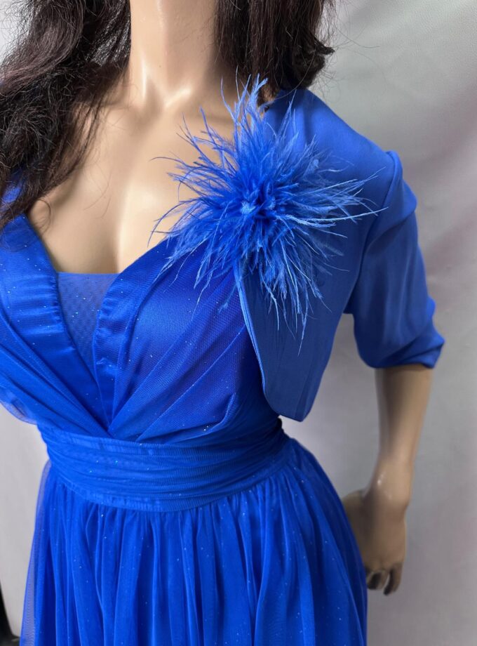 abito tulle brillantinato blu elettrico