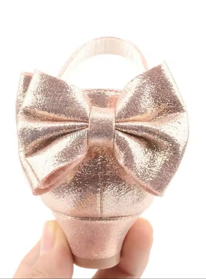 Scarpe bambina tacchetto diamante rosa gold