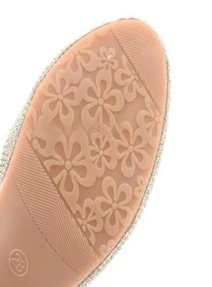 Scarpe bambina tacchetto perle rosa gold