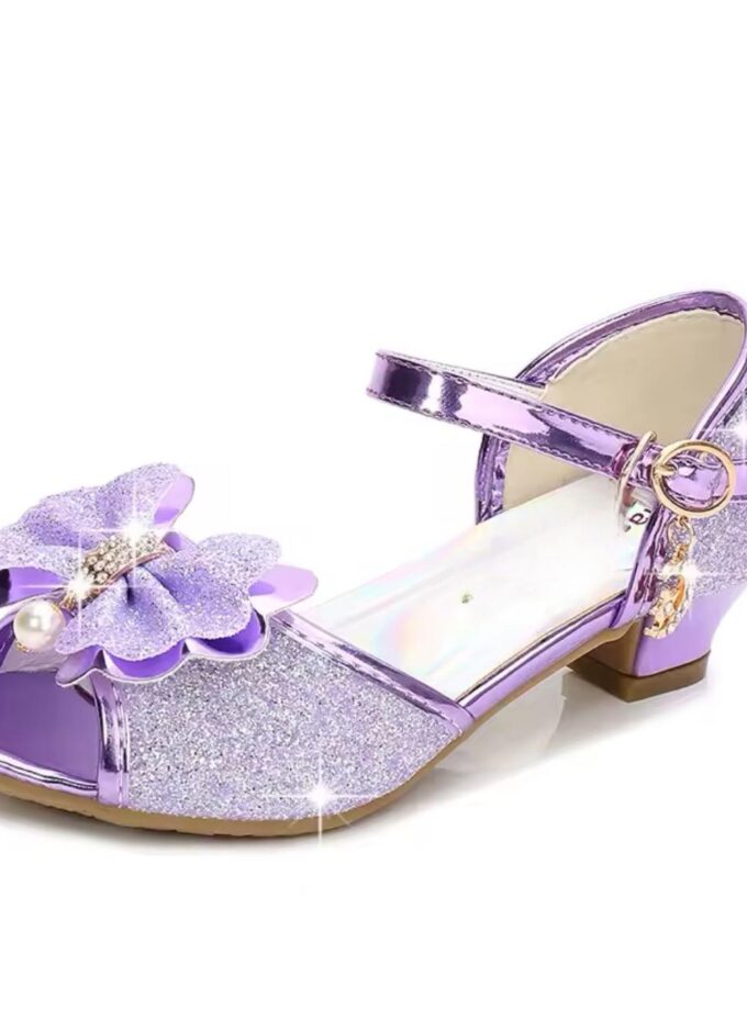 Scarpe bambina tacchetto fiocco lilla