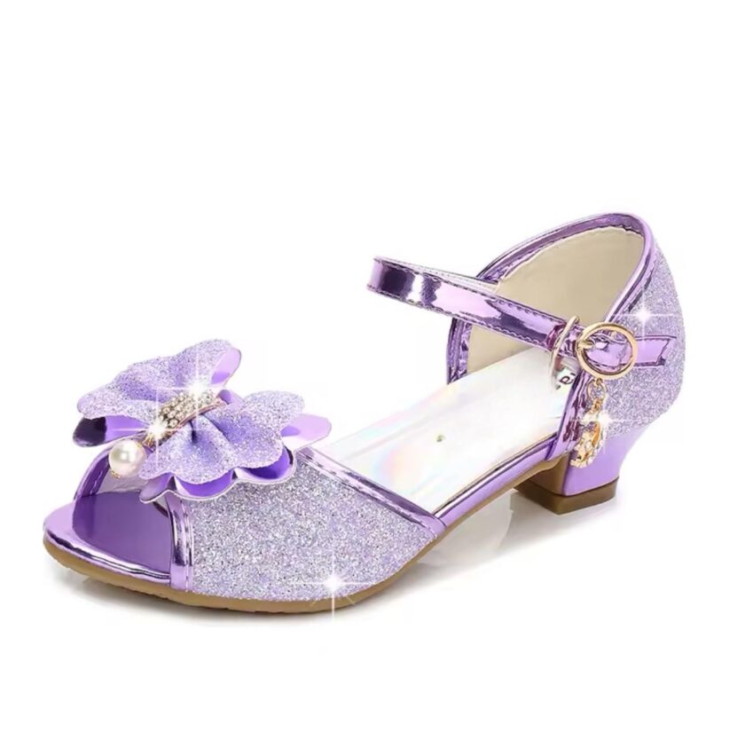 Scarpe bambina tacchetto fiocco lilla - immagine 4