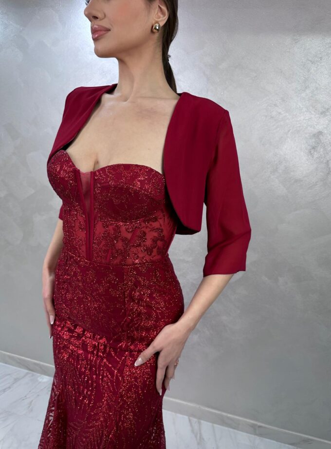 giacchino corto voile rosso bordeaux