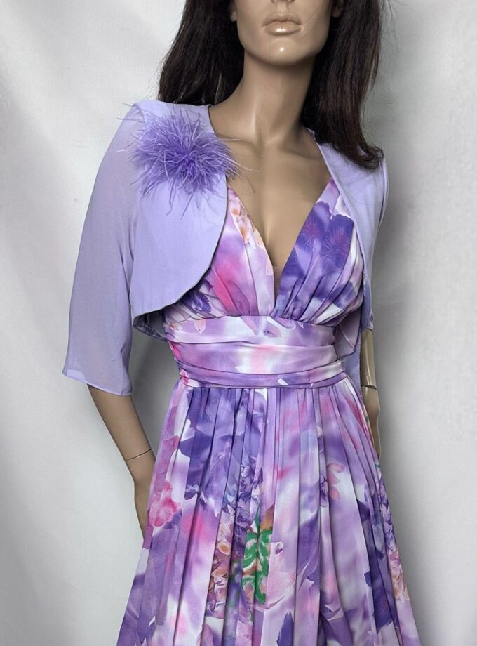 abito lungo fantasia fiori glicine