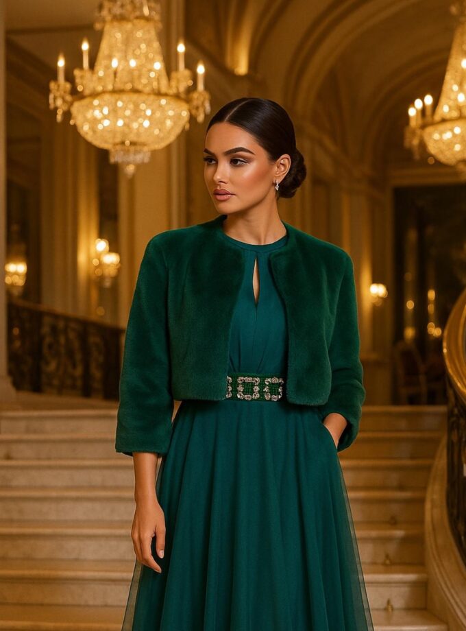 giacchino pelliccia verde gucc.i