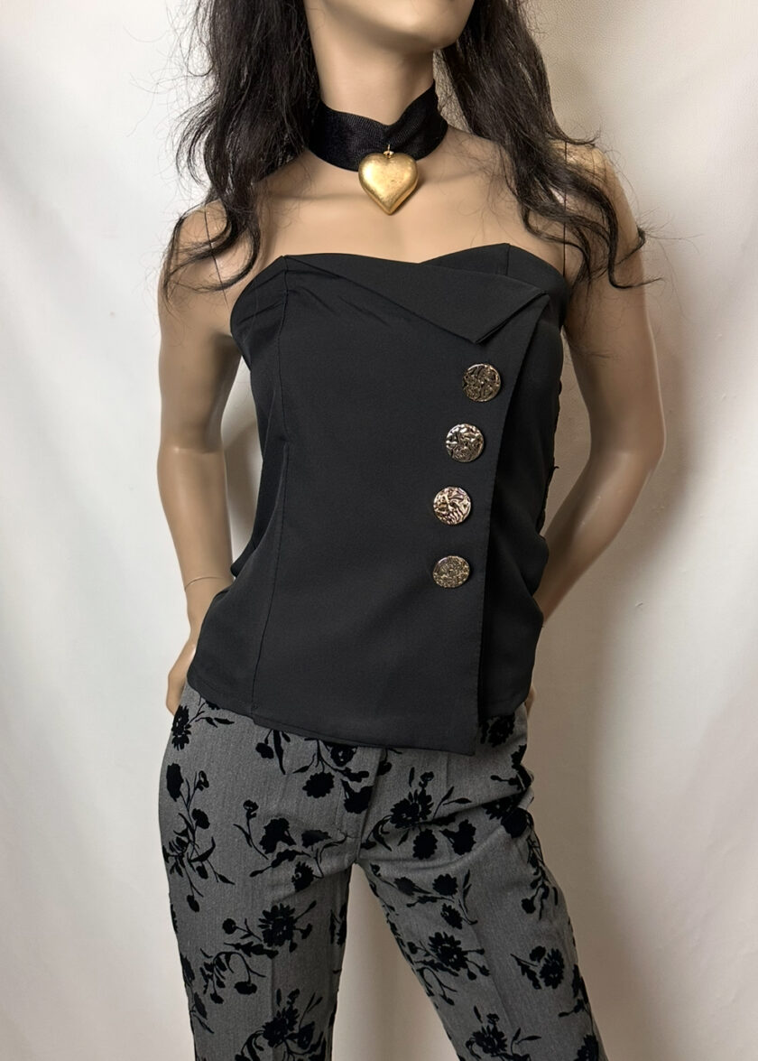 Tailleur pantaloni zampa fantasia rilievo velluto grigio - immagine 3