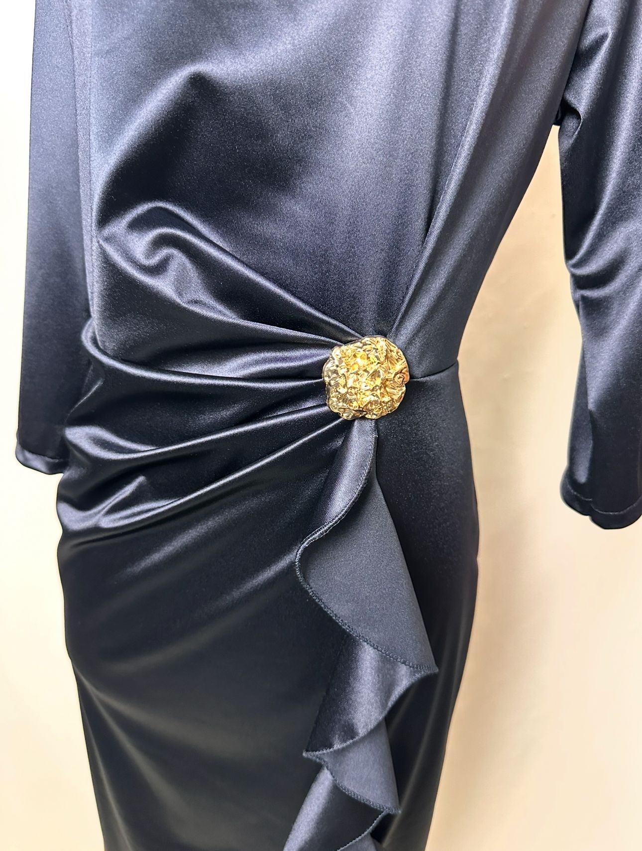 abito tubino rouge raso blu reale - immagine 2