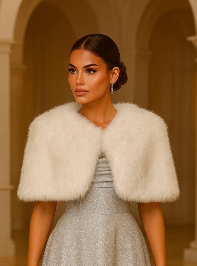 Mantella pelliccia bianco