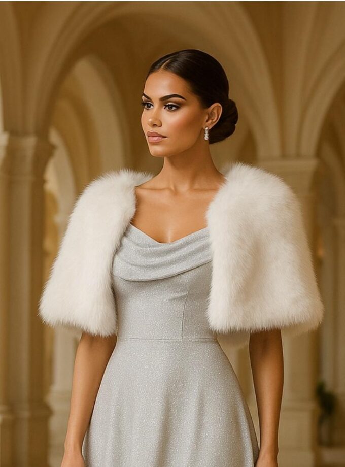 Mantella pelliccia bianco