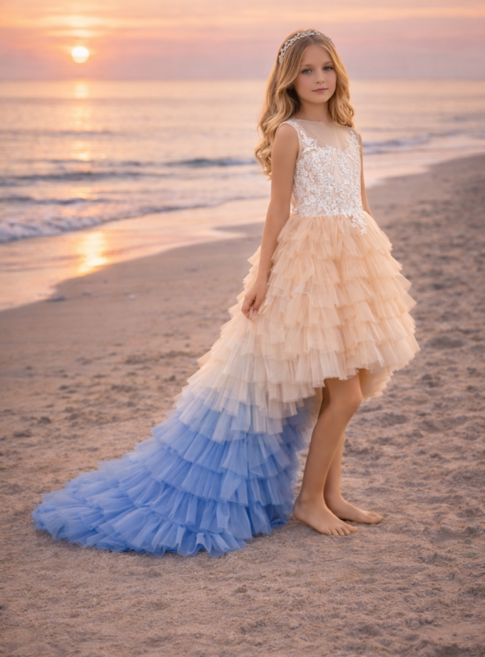 abito bambina Hawaii sfumato