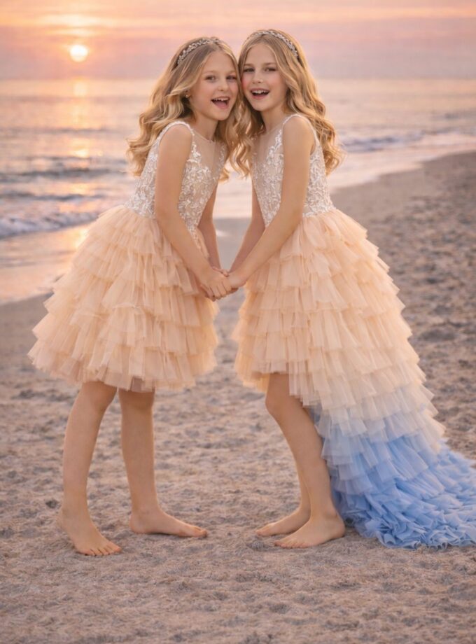 abito bambina Hawaii sfumato